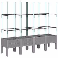 Fioriera Giardino con Traliccio Grigio Chiaro 160x40x142,5cm PPcod mxl 91913 - Vista aggiuntiva 2