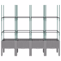 Fioriera Giardino con Traliccio Grigio Chiaro 160x40x142,5cm PPcod mxl 91913 - Vista aggiuntiva 3