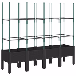 Fioriera da Giardino con Traliccio Nera 160x40x142,5 cm in PPcod mxl 115913 - Vista aggiuntiva 2