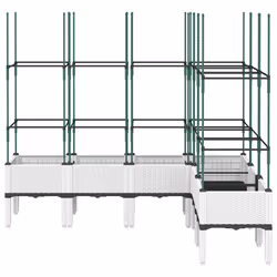 Fioriera da Giardino con Graticcio Bianco 160x120x142,5cm in PPcod mxl 91920 - Vista aggiuntiva 3