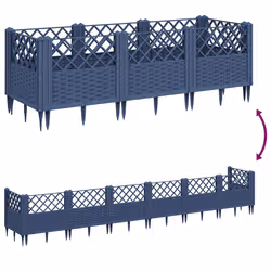 VidaXL 368019 fioriera Polipropilene (PP) Blu, Grigio - Vista aggiuntiva 6