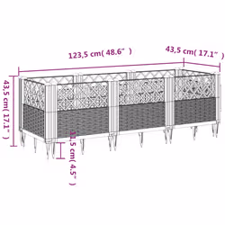 VidaXL 368019 fioriera Polipropilene (PP) Blu, Grigio - Vista aggiuntiva 8