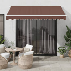 Vidaxl - Tenda Retrattile Manuale con led 300x250cm Marrone