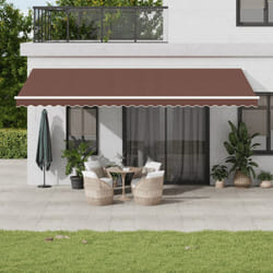 vidaXL Tenda da Sole Retrattile Automatica con LED Marrone 600x350 cm