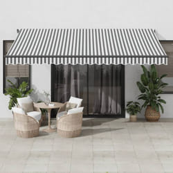 Vidaxl - Tenda Retrattile Manuale con led Antracite e Bianco 450x350 cm