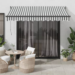Tenda da Sole Antracite e Bianca 3x2,5 m Tessuto e Alluminio vidaXL221896
