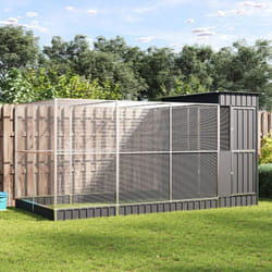 Vidaxl - Voliera con Estensione Argento 416x203x216 cm in Acciaio