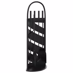 vidaXL Set Attrezzi per Caminetto 5 pz 23x15x66 cm in Acciaio - Vista aggiuntiva 2