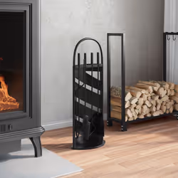 vidaXL Set Attrezzi per Caminetto 5 pz 23x15x66 cm in Acciaio - Vista aggiuntiva 3