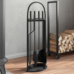 vidaXL Set di attrezzi per camino 5 pezzi 23x15x66 cm in acciaio