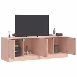 vidaXL Mobili TV 2 pz Rosso 67x39x44 cm in Acciaio - Vista aggiuntiva 3