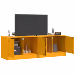 vidaXL Mobili TV 2 pz Giallo Senape 67x39x44 cm in Acciaio - Vista aggiuntiva 3
