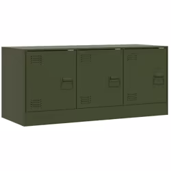 vidaXL Mobile TV Verde Oliva 99x39x44 cm in Acciaio - Vista aggiuntiva 2