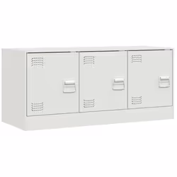 vidaXL Mobile Porta TV Bianco 99x39x44 cm in Acciaio - Vista aggiuntiva 2