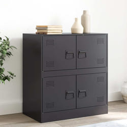 vidaXL Credenza Nera 67x39x73 cm in Acciaio