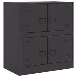 vidaXL Credenza Nera 67x39x73 cm in Acciaio - Vista aggiuntiva 2