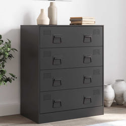 vidaXL Credenza Nera 67x39x83 cm in Acciaio