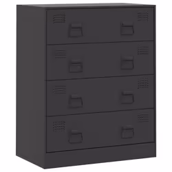 vidaXL Credenza Nera 67x39x83 cm in Acciaio - Vista aggiuntiva 2