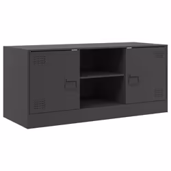 vidaXL Mobile TV Nero 99x39x44 cm in Acciaio - Vista aggiuntiva 2