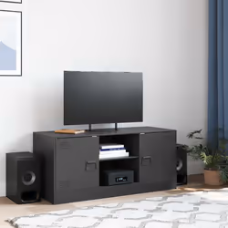 vidaXL Mobile TV Nero 99x39x44 cm in Acciaio - Vista aggiuntiva 3