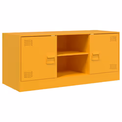 vidaXL Mobile Porta TV Giallo Senape 99x39x44 cm in Acciaio - Vista aggiuntiva 2