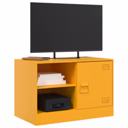 vidaXL Mobili TV 2 pz Giallo Senape 67x39x44 cm in Acciaio - Vista aggiuntiva 3