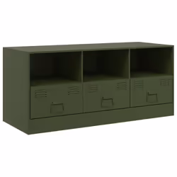 vidaXL Mobile TV Verde Oliva 99x39x44 cm in Acciaio - Vista aggiuntiva 2