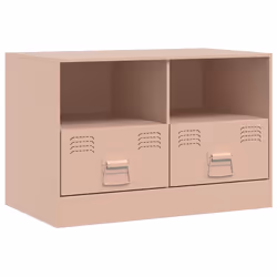vidaXL Mobile TV Rosso 67x39x44 cm in Acciaio - Vista aggiuntiva 2