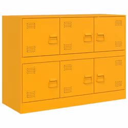 vidaXL Credenza Giallo Senape 99x39x73 cm in Acciaio - Vista aggiuntiva 2