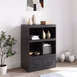 vidaXL Credenza Nera 67x39x95 cm in Acciaio - Vista aggiuntiva 3