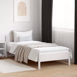 Giroletto con Testiera Bianco 100x200 cm Legno Massello di Pinocod mxl 89962 - Vista aggiuntiva 3