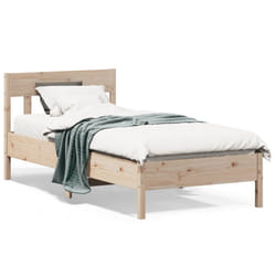 Giroletto con Testiera 90x200 cm in Legno Massello di Pinocod mxl 134843