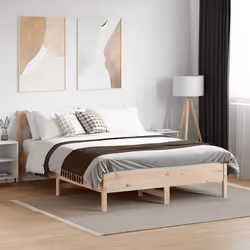 Giroletto con Testiera 140x190 cm in Legno Massello di Pinocod mxl 86869 - Vista aggiuntiva 3