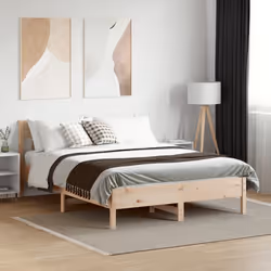 Giroletto con Testiera 135x190 cm in Legno Massello di Pinocod mxl 134849 - Vista aggiuntiva 3