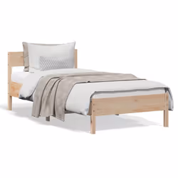 Giroletto con Testiera 90x190 cm in Legno Massello di Pinocod mxl 86920 - Vista aggiuntiva 2