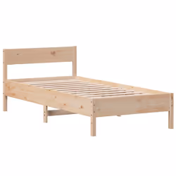 Giroletto con Testiera 90x190 cm in Legno Massello di Pinocod mxl 86920 - Vista aggiuntiva 3