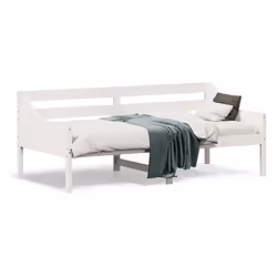 VidaXL 842831, Divano letto, Bianco, Legno di pino, 2055 mm, 955 mm, 760 mm