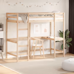 Questo letto a soppalco in legno è elegante e funzionale, e rappresenta un complemento perfetto per qualsiasi stanza con uno ...