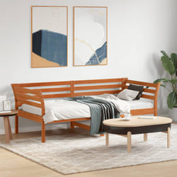 Dormeuse Marrone Cera 90x190 cm in Legno Massello di Pinocod mxl 110866