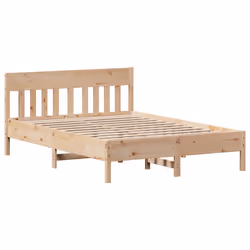Giroletto con Testiera 160x200 cm in Legno Massello di Pinocod mxl 87398 - Vista aggiuntiva 3