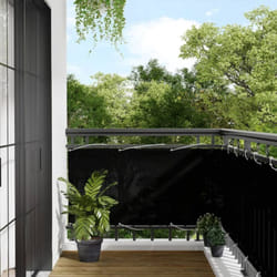 Paravento da Balcone Nero 75x800 cm 100% Poliestere Oxford Vidaxl 73593