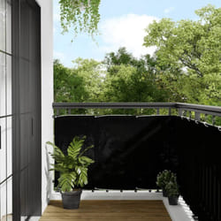 Paravento da Balcone Nero 90x1000 cm 100% Poliestere Oxford Vidaxl 47447