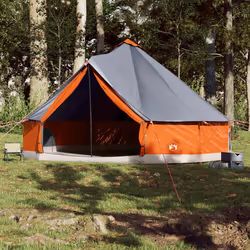 vidaXL Tenda Familiare Tipi 12 Persone Grigia e Arancione Impermeabile - Vista aggiuntiva 3