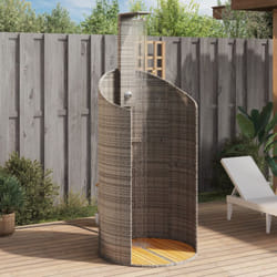 Doccia Esterno Grigia 100x100x241,5cm Polyrattan e Legno Acacia Vidaxl