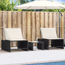 VidaXL 368422 sedia da esterno Salone Seduta imbottita Rattan sintetico, Acciaio, Vetro temperato Crema, Bianco