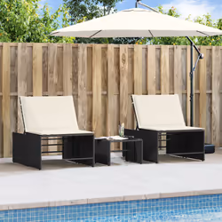 VidaXL 368422 sedia da esterno Salone Seduta imbottita Rattan sintetico, Acciaio, Vetro temperato Crema, Bianco - Vista aggiuntiva 4