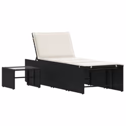 VidaXL 368422 sedia da esterno Salone Seduta imbottita Rattan sintetico, Acciaio, Vetro temperato Crema, Bianco - Vista aggiuntiva 5