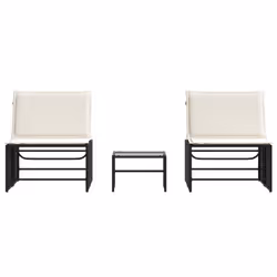 VidaXL 368422 sedia da esterno Salone Seduta imbottita Rattan sintetico, Acciaio, Vetro temperato Crema, Bianco - Vista aggiuntiva 6