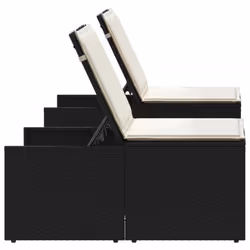 VidaXL 368422 sedia da esterno Salone Seduta imbottita Rattan sintetico, Acciaio, Vetro temperato Crema, Bianco - Vista aggiuntiva 7
