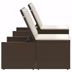 VidaXL 368423 sedia da esterno Terrazzo Seduta imbottita Rattan sintetico, Acciaio, Vetro temperato Crema, Bianco - Vista aggiuntiva 7